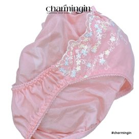 Quần lót dệt kim cao cấp ren thêu hoa nhí dễ thương size M, L - QLDK0135