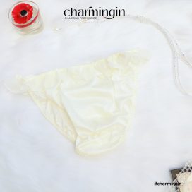 Quần lót dệt kim lưng bèo voan ren thêu thời trang size M, L - QLDK0157