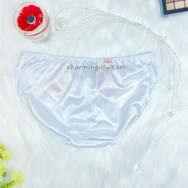 Quần lót dệt kim kiểu dáng cổ điển màu trắng size S, M, L, LL - QLDKCDTRANGS