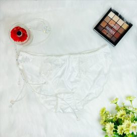 Quần lót dệt kim kiểu dáng cổ điển màu trắng size S, M, L, LL - QLDKCDTRANGS