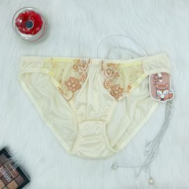 [SIZE LỚN] Quần lót dệt kim mềm mịn kiểu dáng cổ điển màu vàng/kem size 3L,4L, 5L, 6L, 7L - QLDKCDVANGB85