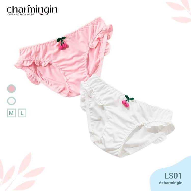 Quần lót lụa sữa siêu mềm hình cherry dễ thương size M, L - QLLS0001