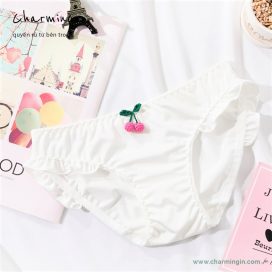Quần lót lụa sữa siêu mềm hình cherry dễ thương size M, L - QLLS0001