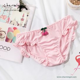 Quần lót lụa sữa siêu mềm hình cherry dễ thương size M, L - QLLS0001