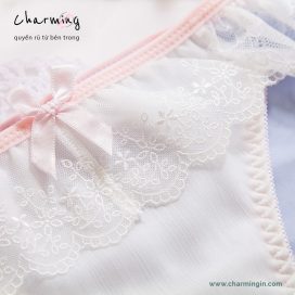 Quần lót lụa sữa phối ren dễ thương quyến rũ size M, L - QLLS0004