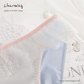 Quần lót lụa sữa phối ren dễ thương quyến rũ size M, L - QLLS0004
