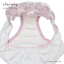 Quần lót cao cấp với ren họa tiết hoa hồng dễ thương size S, M - QLMF0021