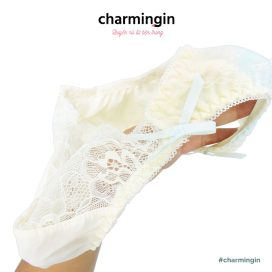 Quần lót cao cấp màu loang viền ren nơ tinh tế size M- QLMF0034