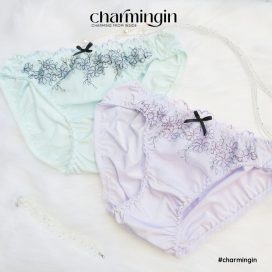 Quần lót microfiber mềm mịn ren thêu hoa dễ thương size M, L - QLMF0054