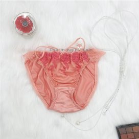 Quần lót satin ren hoa dây lưng cao size M-L - QLST0017