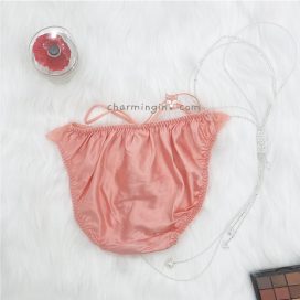 Quần lót satin ren hoa dây lưng cao size M-L - QLST0017