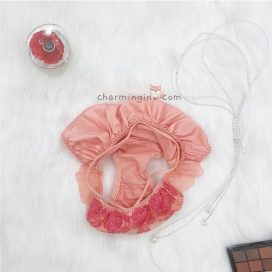 Quần lót satin ren hoa dây lưng cao size M-L - QLST0017