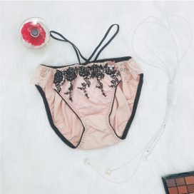 Quần lót satin ren hoa dây lưng cao size M-L - QLST0017