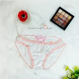 Quần lót satin viền ren đan dây sau sexy quyến rũ size M-L - QLST0020
