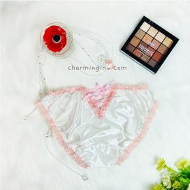 Quần lót satin viền ren đan dây sau sexy quyến rũ size M-L - QLST0020