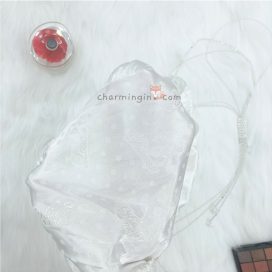 Quần lót satin dây hông đan chéo với họa tiết dễ thương size M - QLST0021