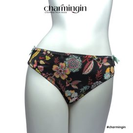 Quần lót bản lớn thun 4 chiều, satin lụa bóng họa tiết hoa mix size L - QLST0023