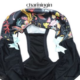 Quần lót bản lớn thun 4 chiều, satin lụa bóng họa tiết hoa mix size L - QLST0023