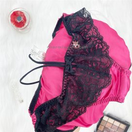 Quần lót satin bèo ren với dây lưng cao sexy size M, L - QLST0026