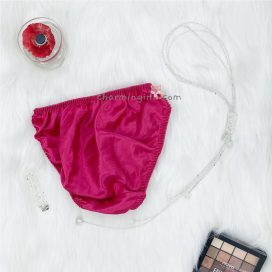 Quần lót satin bèo ren với dây lưng cao sexy size M, L - QLST0026