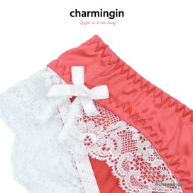 [FORM RỘNG] Quần lót satin lụa bóng viền ren nơ sang trọng size M - QLST0028