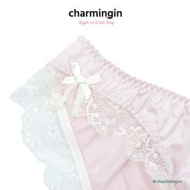 [FORM RỘNG] Quần lót satin lụa bóng viền ren nơ sang trọng size M - QLST0028