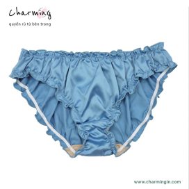 Quần lót satin lụa bóng thêu chữ mặt sau size M, L, XL - QLST0030
