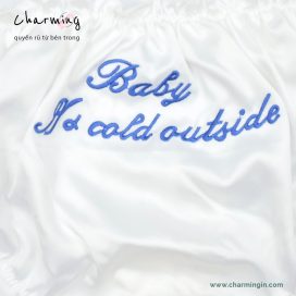 Quần lót satin lụa bóng thêu chữ mặt sau size M, L, XL - QLST0030