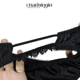 Quần lót satin cao cấp siêu mềm mịn dây ren hông sexy size M - QLST0032