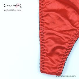 Quần lót T-back satin mịn (thongs) lưng ren co giãn siêu sexy - QLTB0008