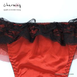 Quần lót T-back satin mịn (thongs) lưng ren co giãn siêu sexy - QLTB0008
