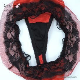 Quần lót T-back satin mịn (thongs) lưng ren co giãn siêu sexy - QLTB0008
