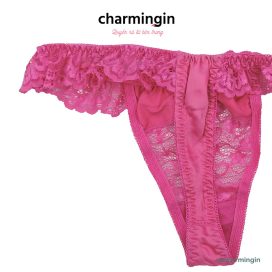 Quần lót T-back (lọt khe) satin lụa bóng phối ren sexy quyến rũ size S, M, L, LL - QLTB0016