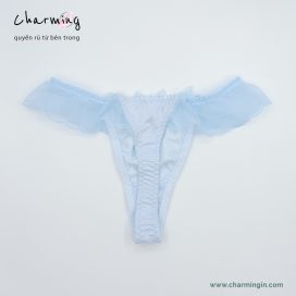 [FORM RỘNG] Quần lót T-back (lọt khe) lưng voan co giãn cùng ren hoa dễ thương size M, L - QLTB0017