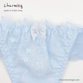 [FORM RỘNG] Quần lót T-back (lọt khe) lưng voan co giãn cùng ren hoa dễ thương size M, L - QLTB0017