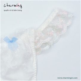 [FORM RỘNG] Quần lót T-back (lọt khe) lưng voan co giãn cùng ren hoa dễ thương size M, L - QLTB0017