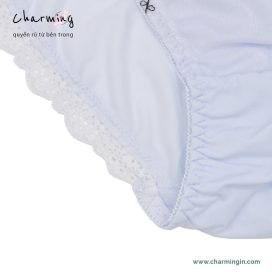 Quần lót thun lạnh viền ren hoa nhí dễ thương size M, L - QLTL0006
