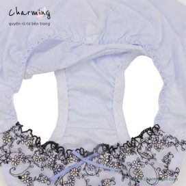 Quần lót thun lạnh viền ren hoa nhí dễ thương size M, L - QLTL0006