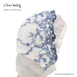 Quần lót thun lạnh viền ren hoa nhí dễ thương size M, L - QLTL0006