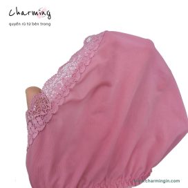 Quần lót thun lạnh viền ren hoa nhí dễ thương size M, L - QLTL0006