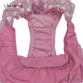 Quần lót thun lạnh viền ren hoa nhí dễ thương size M, L - QLTL0006