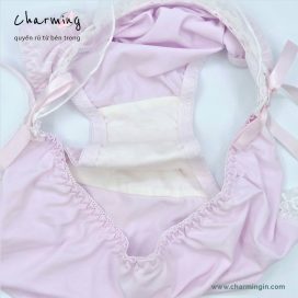 Quần lót thun lạnh ren hoa đính nơ dễ thương size L, LL - QLTL0010