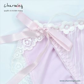 Quần lót thun lạnh ren hoa đính nơ dễ thương size L, LL - QLTL0010