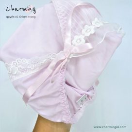 Quần lót thun lạnh ren hoa đính nơ dễ thương size L, LL - QLTL0010