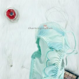 Quần lót thun 4 chiều dây lưng cao phối voan dễ thương size M, LL - QLTT0015