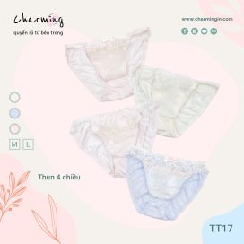 Quần lót thun bốn chiều bèo ren dễ thương 2 phong cách size M, L - QLTT0017