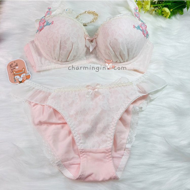 Bộ lót công chúa cotton dễ thương size B75 - BL0002