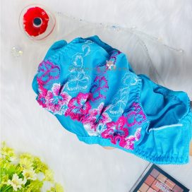 Quần lót dệt kim lưng bèo họa tiết hoa size M, L - QLDK0057