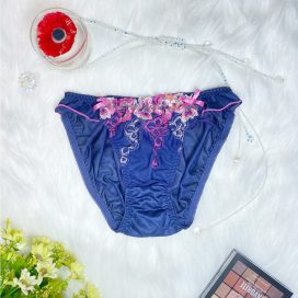 Quần lót dệt kim lưng bèo họa tiết hoa size M, L - QLDK0057