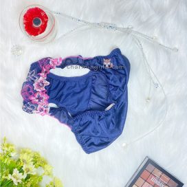 Quần lót dệt kim lưng bèo họa tiết hoa size M, L - QLDK0057